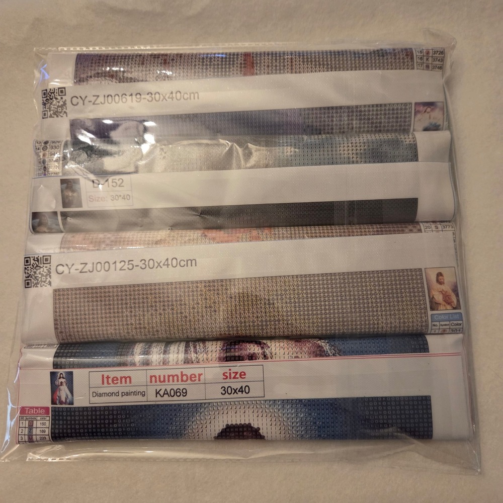Mixed Lot 4 Religious Jesus 3D Diamond Art Painting Kits On Canvas Crafts New